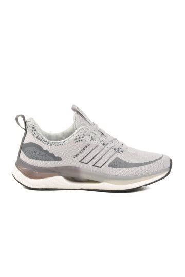 Gray Lightweight Flexible Lace-Up Mens Sneakers PCI-11067 M