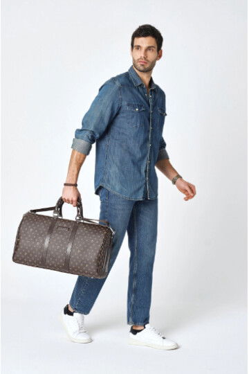 Brown Unisex Travel Bag 04PC001207-B