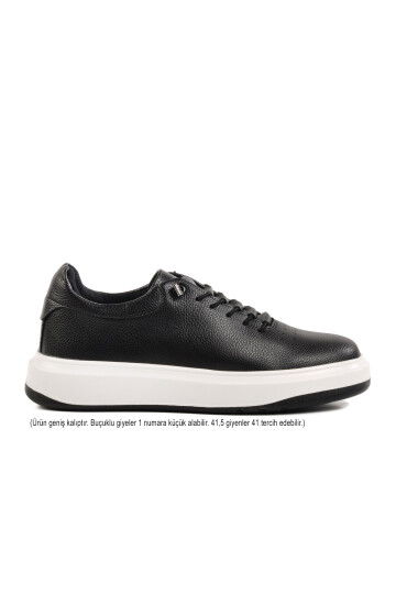 WIDE MOLD Black White Rubber Laced Mens Casual Shoes 404 M
