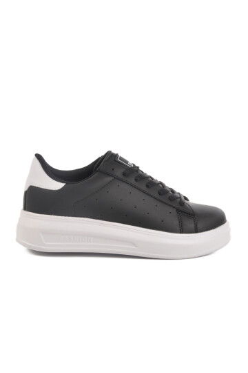 Black and White Lace-Up Womens Sneakers 156 G