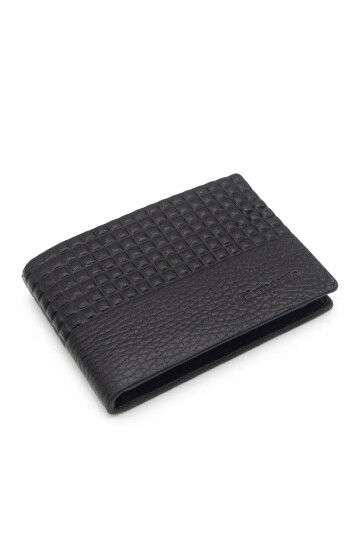 Black Genuine Leather Mens Wallet 07568