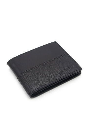 Black Genuine Leather Mens Wallet 22065