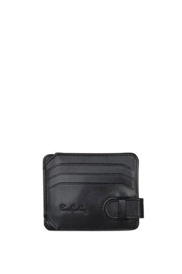 Black Genuine Leather Mens Card Holder 510