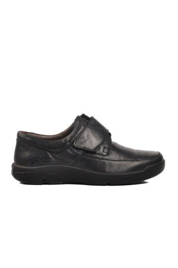 Black Genuine Leather Orthopedic Mens Casual Shoes 15000 M