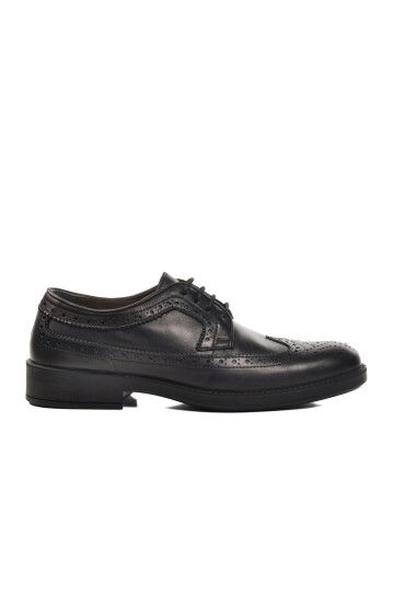 Black Genuine Leather Orthopedic Mens Classic Shoes 3912 M