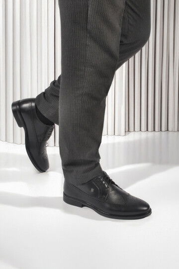 Black Genuine Leather Mens Classic Shoes 1571116 M