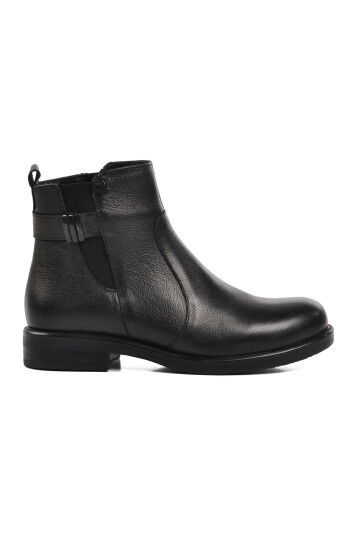 Black Genuine Leather Womens Boots 1852533K Z