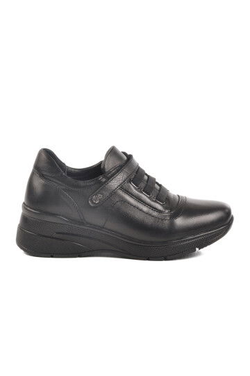 Black Genuine Leather Anatomic Womens Casual Shoes Z010 Z