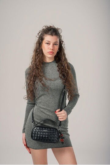 Black Womens Hand and Shoulder Bag 17830