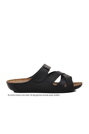 Black Womens Slippers 08-054 Z NARROW MOLD