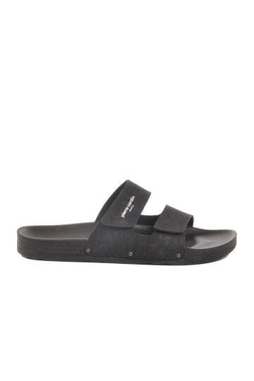 Black Velcro Large Size Mens Slippers PC-7039 M