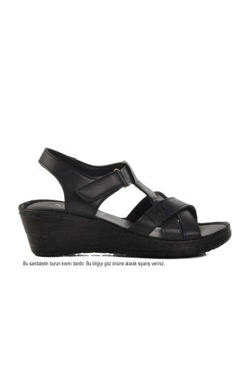 Black Heeled Womens Sandals 673572 Z