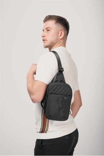 Black Mens Shoulder Bag 31632