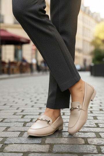 Beige Skin Lightweight Flexible Womens Casual Shoes 572433 Z