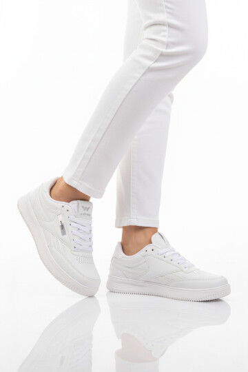 Beyaz Bağcıklı Hafif Cilt Unisex Spor Ayakkabı Marlow G