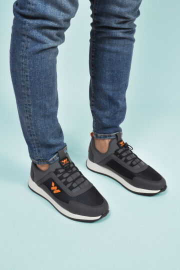 Smoke Lock Laced Lightweight Flexible Mens Sneakers Apollo 166 M