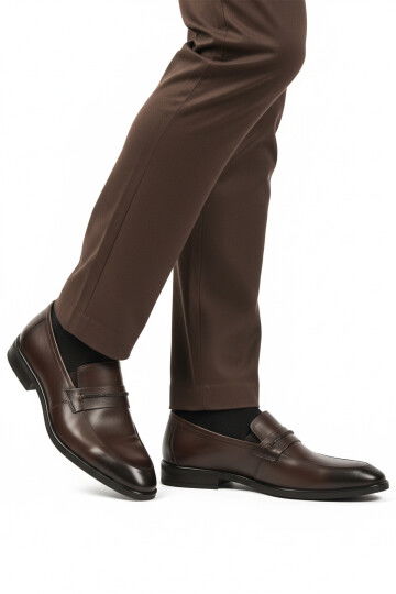 Brown Genuine Leather Non-Slip Sole Mens Classic Shoes 854 M