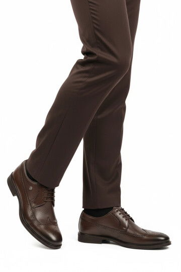 Brown Genuine Leather Mens Classic Shoes 1571116 M