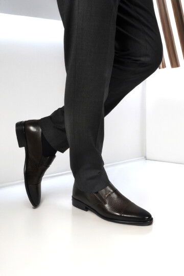 Brown Genuine Leather Mens Classic Shoes 70555 M