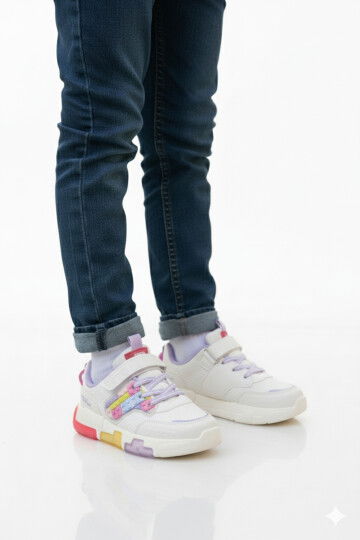 Lilac Velcro Lightweight Girls Sneakers Heros P