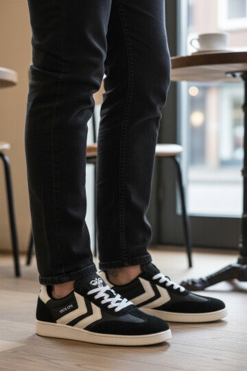 Siyah Bağcıklı Hafif Rahat Tabanlı Unisex Yürüyüş ve Spor Ayakkabı Sneaker 227912 VM78 CPH RS