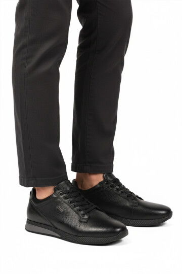 Black Floter Genuine Leather Mens Casual Shoes 3235 M