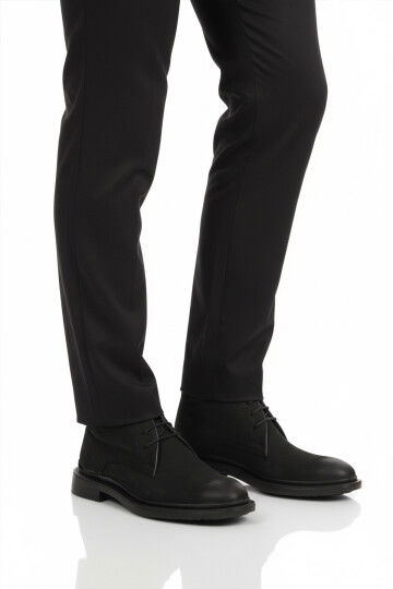 Siyah Bağcıklı Hakiki Deri Erkek Bot AG1188-1013 M