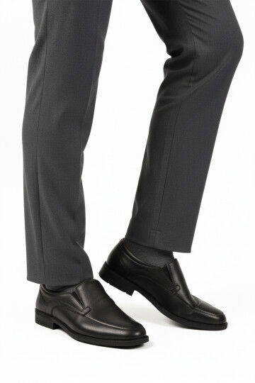 Black Laceless Leather Gel Sole Anatomic Mens Casual Shoes 301 M