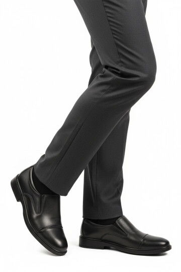 Black Genuine Leather Gel Sole Anatomic Mens Classic Shoes 425 M