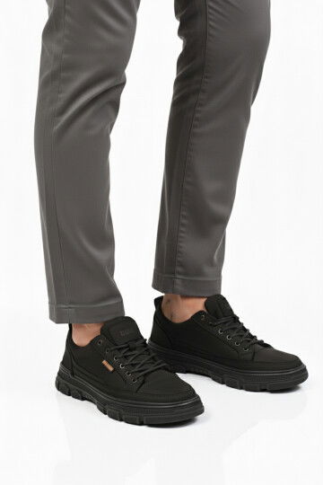 Black Nubuck Genuine Leather Mens Casual Shoes 260081 M