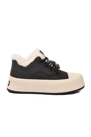 Black Laced Cold Resistant Womens Sneakers Chizy Z