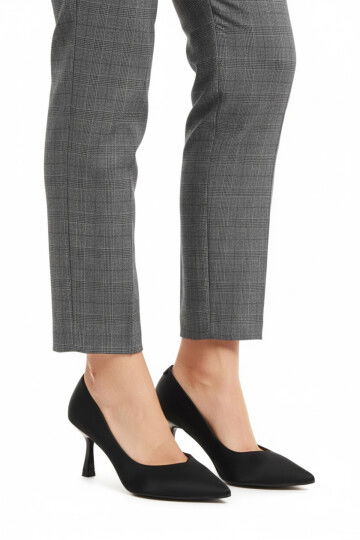 Black Short Thin Heeled Womens Evening Shoes 357190 Z