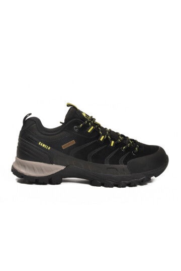Black Yellow Genuine Leather Waterproof Mens Outdoor Shoes Solo M