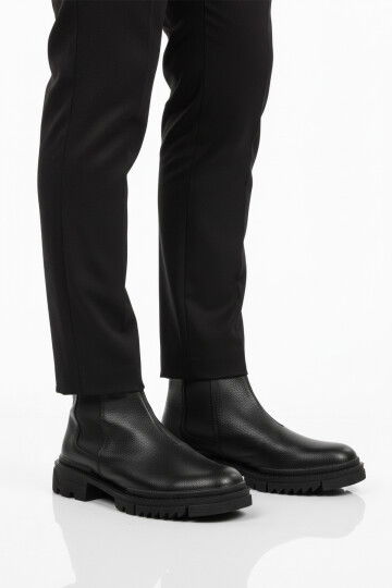 Siyah İçi Polarlı Kaymaz Soğuğa Dirençli Erkek Chelsea Bot 748 M