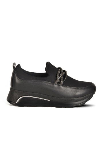 Black Laceless Lightweight Womens Casual Shoes 1702 Z