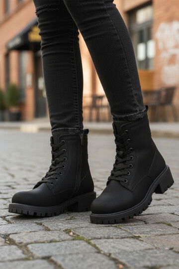 Black Emerald Polar Fleece Non-Slip Sole Womens Boots 23008 Z