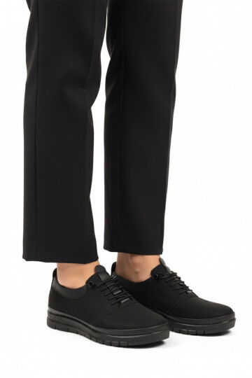 Black Emerald Rubber Laced Light Flexible Womens Casual Shoes 029 Z