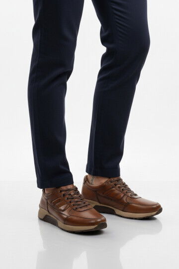 Tan Genuine Leather Mens Casual Shoes 2720-1 M