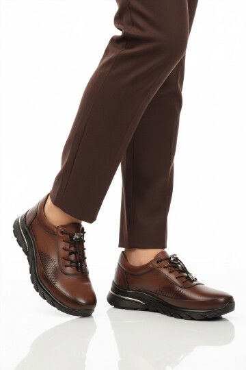 Taba Hakiki Deri Anatomik Kadın Casual Ayakkabı PLV020 Z