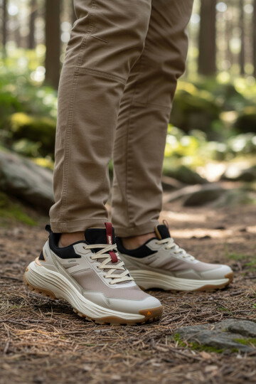 Bej Kaymaz Taban Suya Dirençli Erkek Outdoor Trekking Ayakkabı 350497A