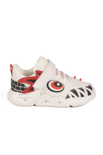 White Velcro Lighted Boys Sneakers Stego P