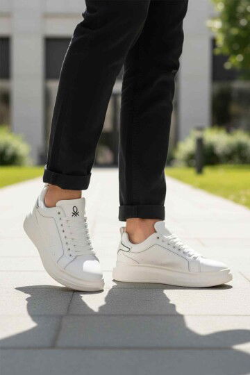 Beyaz Bağcıklı Erkek Sneaker BNI-12081 M