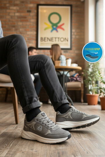 Füme Bağcıklı Memory Foam Erkek Spor Ayakkabı BNI-11068 M