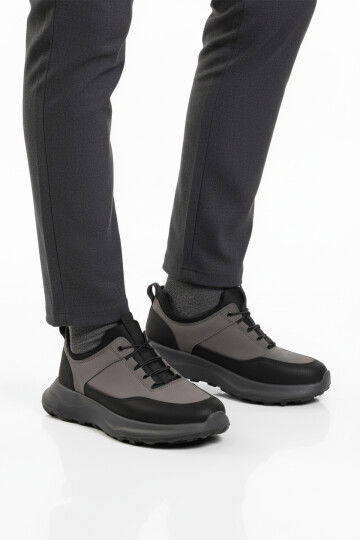 Füme Elastik Bağcıklı Hafif Cilt Erkek Casual Ayakkabı 460 M