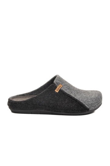 Gri Siyah Anatomik Keçe Erkek Ev Terlik K-63.007 M