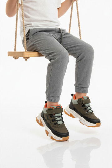 Haki Geniş Kalıp Cırtlı Erkek Çocuk Bot Evil P