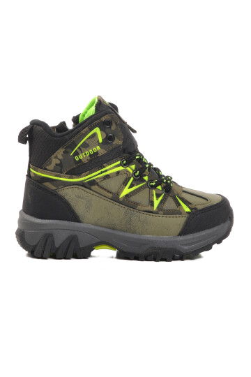 Khaki Camouflage Polar Non-Slip Sole Childrens Outdoor Boots 2301 P