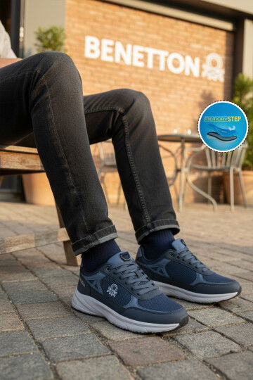Lacivert Bağcıklı Memory Foam Erkek Spor Ayakkabı BNI-11068 M