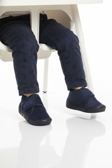 Lacivert Süet Cırtlı Bebek Panduf Ba&Ba 058989 B