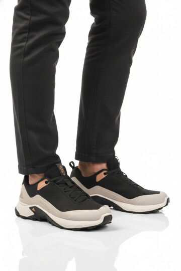 Siyah Bej Kaymaz Taban Su Geçirmez Erkek Outdoor Ayakkabı 110396A-1 M